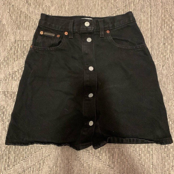 Calvin Klein black jean mini skirt - Picture 1 of 3